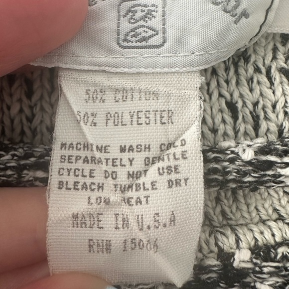 United Knitwear crewneck black/white heathered sweater size L Made in the USA - Picture 4 of 10